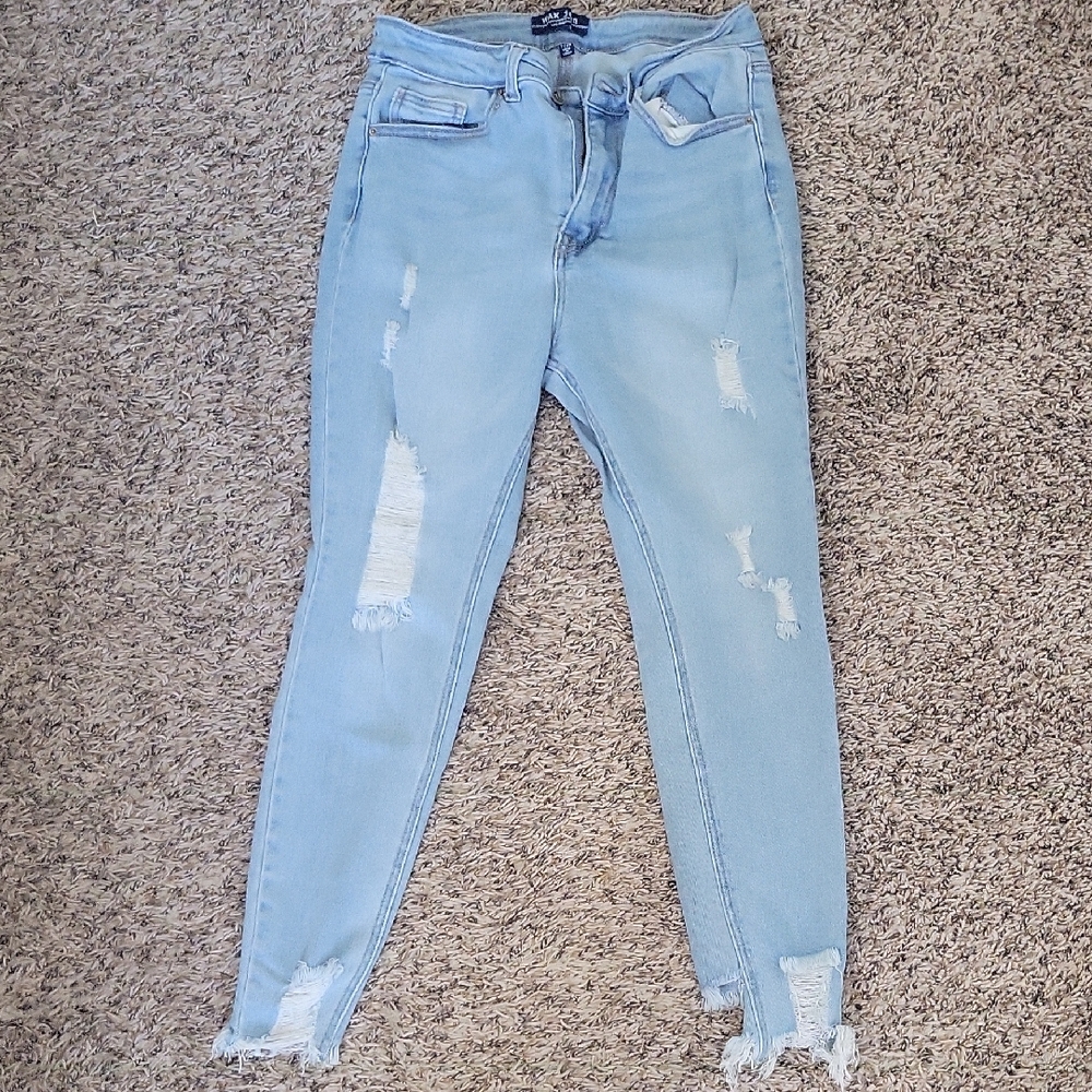 Light Blue Distressed Women Jeans